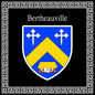 Plaque métal décorative carrée noire 30 cm X 30 cm blason Bertheauville, Seine Maritime (76)