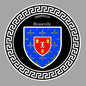 Plaque métal décorative ronde noire Ø 30 cm blason Blosseville, Seine Maritime (76)