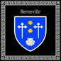 Plaque métal décorative carrée noire 30 cm X 30 cm blason Bertreville, Seine Maritime (76)