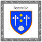 Plaque métal décorative carrée blanche30 cm X 30 cm blason Bertreville, Seine Maritime (76)