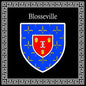 Plaque métal décorative carrée noire 30 cm X 30 cm blason Blosseville, Seine Maritime (76)