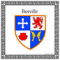 Plaque métal décorative carrée blanche 30 cm X 30 cm blason Bosville, Seine Maritime (76)