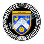 Plaque métal décorative fond noir ronde Ø 30 cm blason Bousse, canton Sarralbe Moselle 57