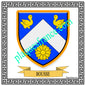Plaque métal décorative fond blanc carrée 30 x 30 cm blason Bousse, canton Sarralbe Moselle 57