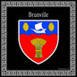 Plaque métal décorative carrée noire blason Brunville, Seine Maritime (76)