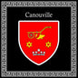 Plaque métal décorative carrée noire 30 X30 blason Canouville, Seine Maritime (76)