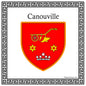 Plaque métal décorative carrée blanche 30 X30 blason Canouville, Seine Maritime (76)