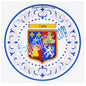 Plaque métal décorative aile lys ronde Ø 30 cm blason Carling, canton Sarralbe Moselle 57