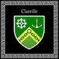 Plaque métal décorative carrée noire 30X30cm blason Clasville, Seine Maritime (76)