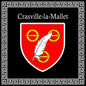 Plaque métal décorative carrée noire 30X30 cm blason Crasville-la-Mallet, Seine Maritime (76)
