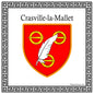 Plaque métal décorative carrée blanche 30X30 cm blason Crasville-la-Mallet, Seine Maritime (76)
