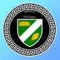 Plaque métal décorative ronde noire blason Derchigny, Seine Maritime (76)