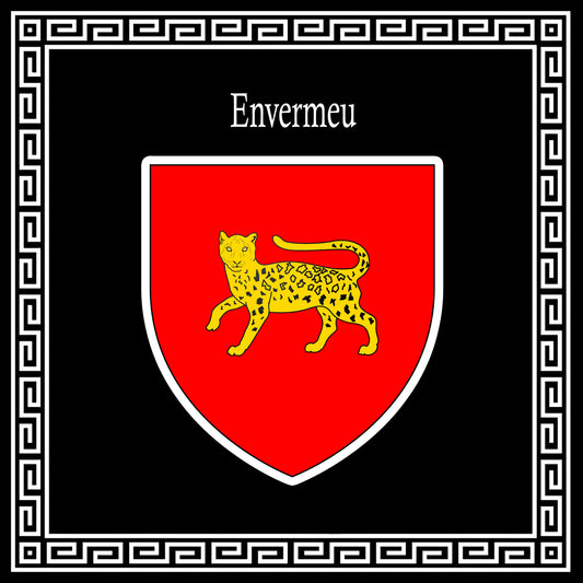 Plaque métal décorative carrée 30x30cm noire blason Envermeu, Seine Maritime (76)