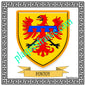 Plaque métal décorative fond blanc careée 30 x 30 cm blason Fontoy, canton Algrange Moselle 57