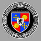 Plaque métal décorative ronde noire Ø 30 cm  blason Grainville-la-Teinturière, Seine Maritime (76)