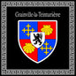 Plaque métal décorative carrée noire 30X30 cm  blason Grainville-la-Teinturière, Seine Maritime (76)