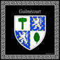 Plaque métal décorative carrée noire blason Guilmécourt, Seine Maritime (76)