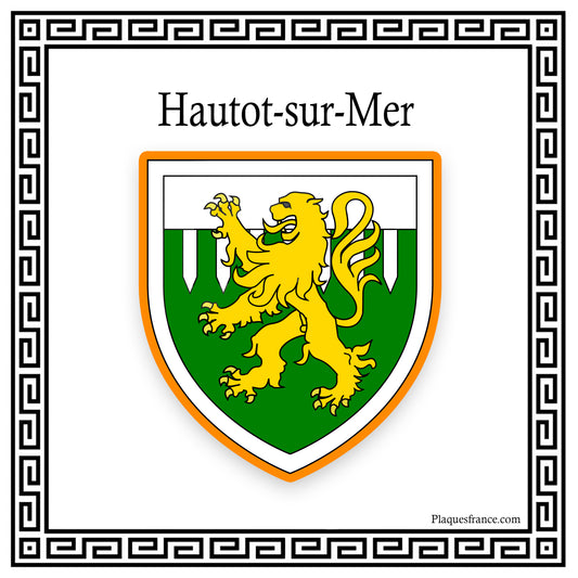 Plaque métal décorative  30 x 30 cm carrée blanc Hautot-sur-Mer, Seine Maritime (76)