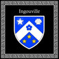 Plaque métal décorative carrée noire  30 X 30 cm blason Ingouville, Seine Maritime (76)