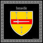 Plaque métal décorative  carrée noire blason Intraville, Seine Maritime (76)