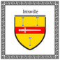 Plaque métal décorative  carrée blanche blason Intraville, Seine Maritime (76)