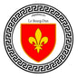 Plaque métal décorative ronde blanche Ø 30 cm blason Le Bourg-Dun, Seine Maritime (76)
