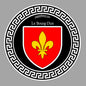 Plaque métal décorative ronde noire Ø 30 cm blason Le Bourg-Dun, Seine Maritime (76)
