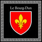 Plaque métal décorative carrée noire 30 X 30 cm blason Le Bourg-Dun, Seine Maritime (76)