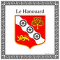 Plaque métal décorative carrée blanche  30 X 30 cm blason Le Hanouard, Seine Maritime (76)