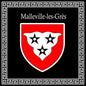 Plaque métal décorative carrée noire 30 X 30 cm blason Malleville-les-Grès, Seine Maritime (76)