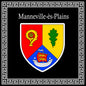 Plaque métal décorative carrée noire 30 X 30 cm blason Manneville-ès-Plains, Seine Maritime (76)