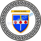 Plaque métal décorative fond blanc ronde Ø 30 cm blason Marange-Silvange, canton de Rombas, Moselle 57