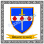 Plaque métal décorative fond blanc carrée 30 x 30 cm blason Marange-Silvange, canton de Rombas, Moselle 57