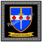 Plaque métal décorative fond noir carrée 30 x 30 cm blason Marange-Silvange, canton de Rombas, Moselle 57