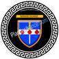Plaque métal décorative fond noir ronde Ø 30 cm blason Marange-Silvange, canton de Rombas, Moselle 57