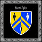 Plaque métal décorative carrée noire 30 x 30 cm blason Martin-Église, Seine Maritime (76)