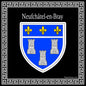 Plaque métal décorative carrée noire 30X30 cm blason Neufchatel en Bray, Seine Maritime (76)