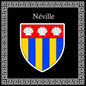 Plaque métal décorative carrée noire 30 X 30 cm blason Néville, Seine Maritime (76)