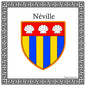 Plaque métal décorative carrée blanche 30 X 30 cm blason Néville, Seine Maritime (76)