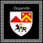 Plaque métal décorative carrée noire 30 X 30 cm blason Ocqueville, Seine Maritime (76)