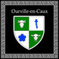Plaque métal décorative carrée noire 30 X 30 cm blason Ourville-en-Caux, Seine Maritime (76)