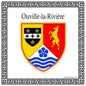 Plaque métal décorative 30 x 30 cm carrée blanc Ouville-la-Rivière, Seine Maritime (76)