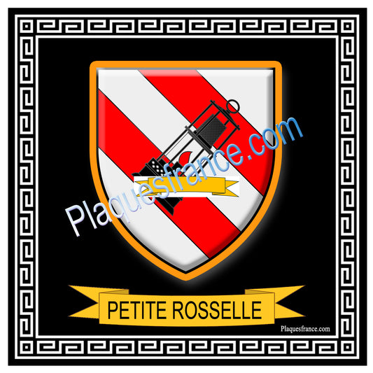 Plaque métal décorative fond noir carrée 30x  30 cm blason Petite-Rosselle, canton de Forbach, Moselle 57