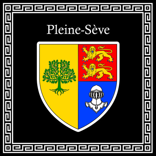 Plaque métal décorative carrée noire 30 X 30 cm blason Pleine-Sève, Seine Maritime (76)