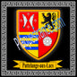 Plaque métal décorative fond noire carrée30 x 30 cm blason Puttelange-aux-Lacs, Canton de Sarralbe Moselle 57
