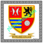 Plaque métal décorative fond blanc carrée 30 x 30 cm blason Ottange, canton de d'Algrange, Moselle 57