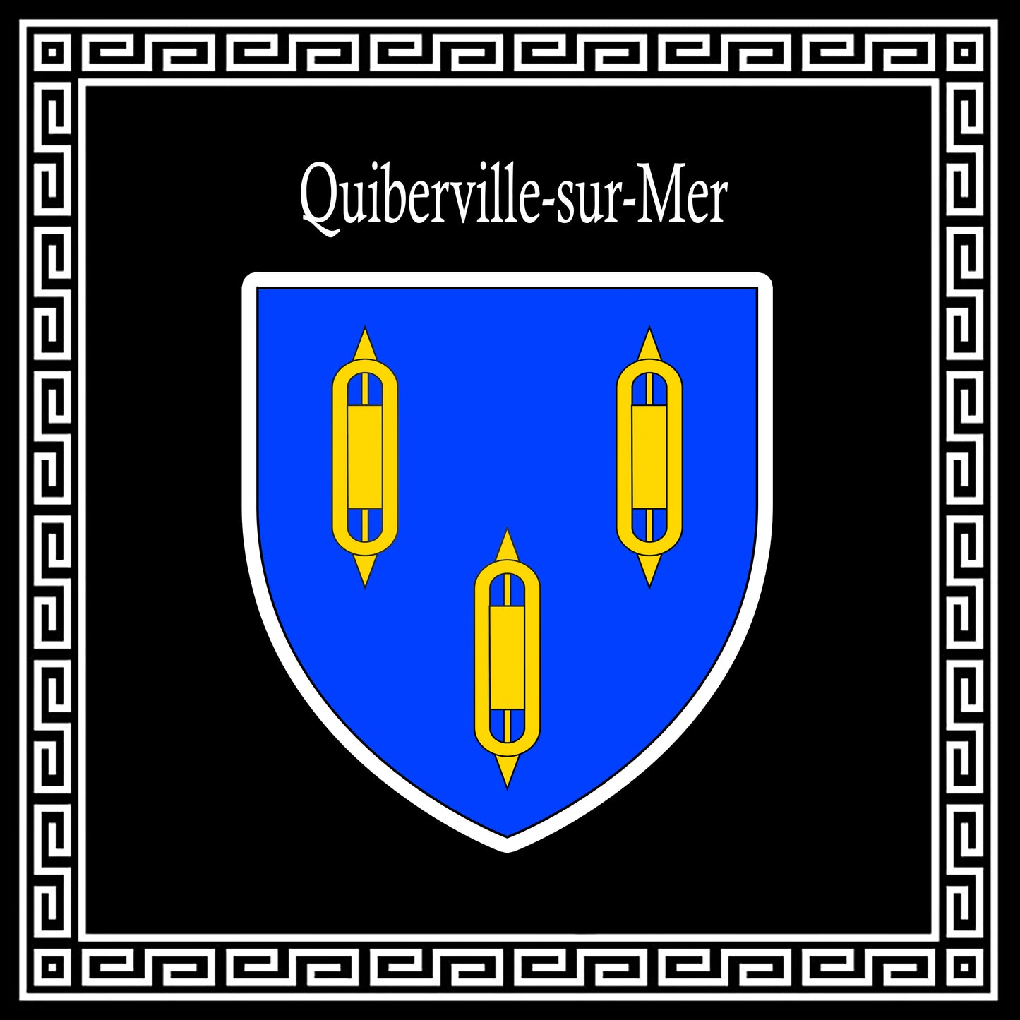 Plaque métal décorative 30 x 30 carrée noir  Quiberville-sur-Mer, Seine Maritime (76)