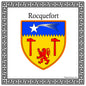Plaque métal décorative carrée blanche 30 X 30 cm blason Rocquefort, Seine Maritime (76)