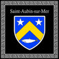 Plaque métal décorative carrée noire 30 X 30 cm blason Saint-Aubin-sur-Mer, Seine Maritime (76)