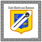 Plaque métal décorative carrée blanche 30 X 30 cm blason Saint-Martin-aux-Buneaux, Seine Maritime (76)